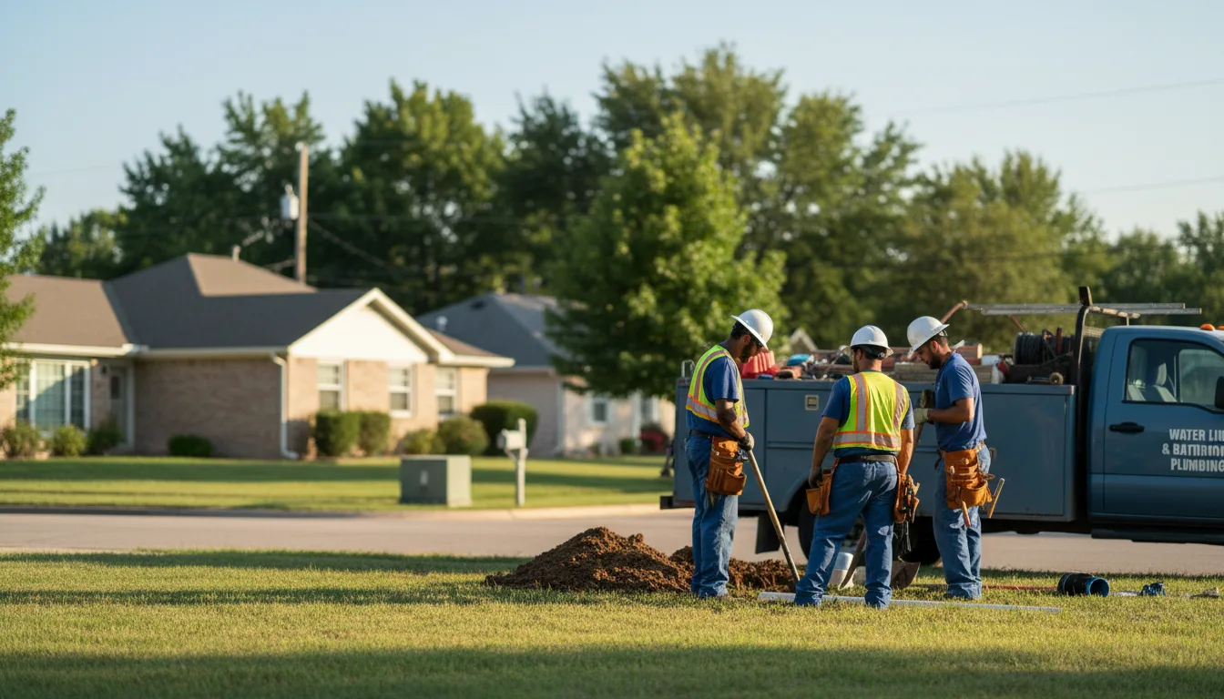 Residential water line and bathroom plumbing service in Crystal, MI